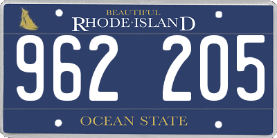 RI license plate 962205