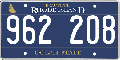 RI license plate 962208