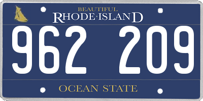 RI license plate 962209