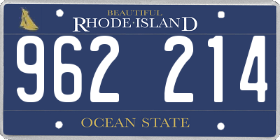 RI license plate 962214