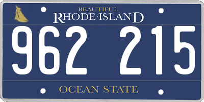 RI license plate 962215