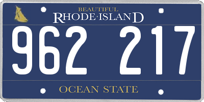 RI license plate 962217