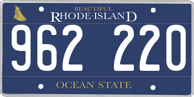 RI license plate 962220