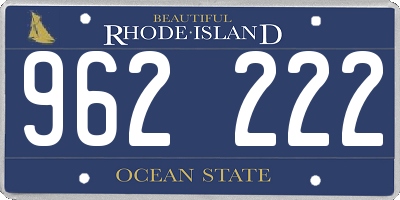 RI license plate 962222