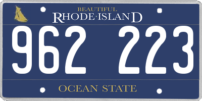 RI license plate 962223