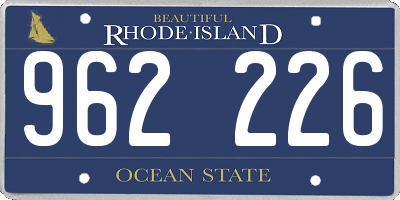 RI license plate 962226
