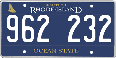 RI license plate 962232