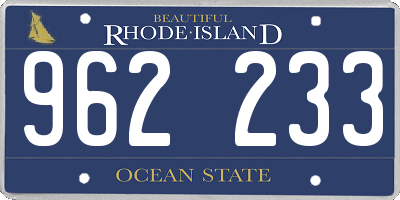 RI license plate 962233