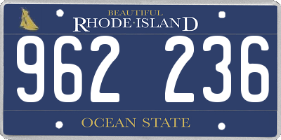 RI license plate 962236