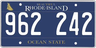 RI license plate 962242
