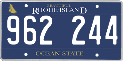RI license plate 962244