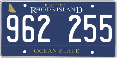RI license plate 962255