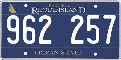 RI license plate 962257