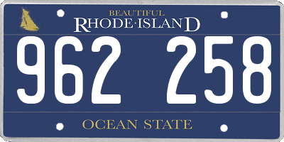 RI license plate 962258
