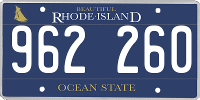 RI license plate 962260