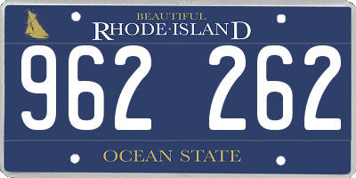 RI license plate 962262
