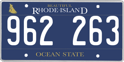 RI license plate 962263