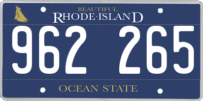 RI license plate 962265
