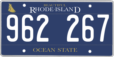 RI license plate 962267