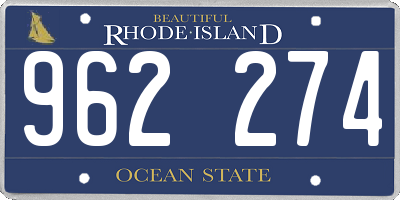 RI license plate 962274