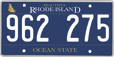 RI license plate 962275