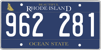 RI license plate 962281