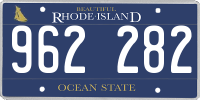 RI license plate 962282