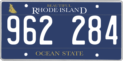 RI license plate 962284
