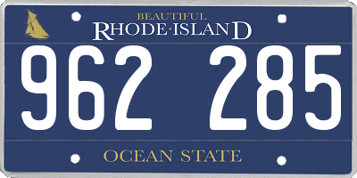 RI license plate 962285