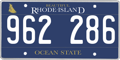 RI license plate 962286