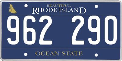 RI license plate 962290