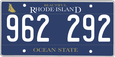 RI license plate 962292