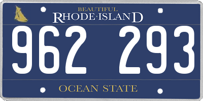 RI license plate 962293