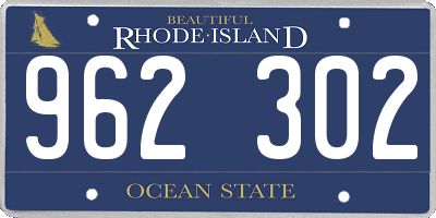 RI license plate 962302