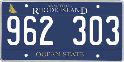 RI license plate 962303