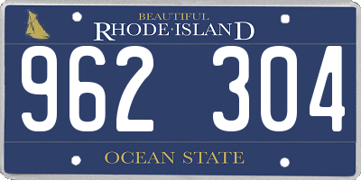 RI license plate 962304