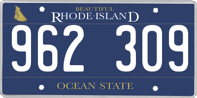 RI license plate 962309