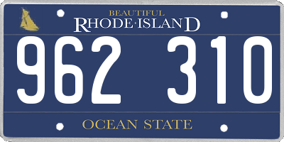 RI license plate 962310