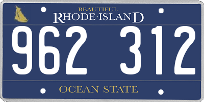 RI license plate 962312