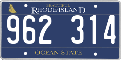 RI license plate 962314