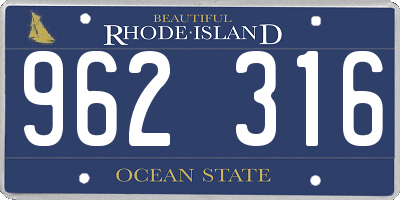 RI license plate 962316
