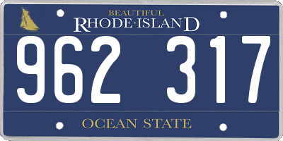 RI license plate 962317