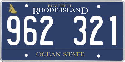 RI license plate 962321