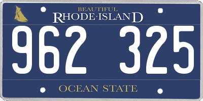 RI license plate 962325
