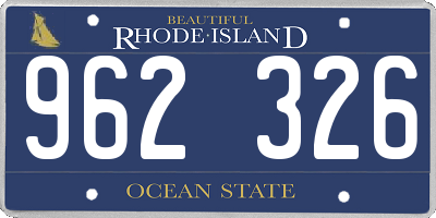 RI license plate 962326