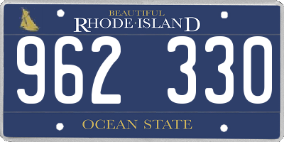 RI license plate 962330