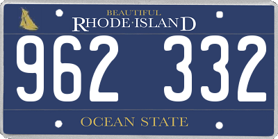 RI license plate 962332