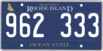 RI license plate 962333
