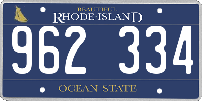 RI license plate 962334