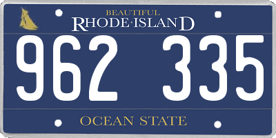 RI license plate 962335
